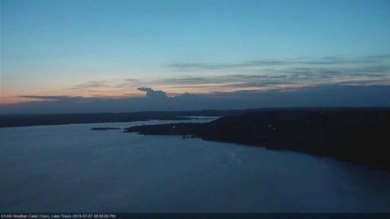 Lake Travis webcam, July 7, 2019 8:00 PM CT