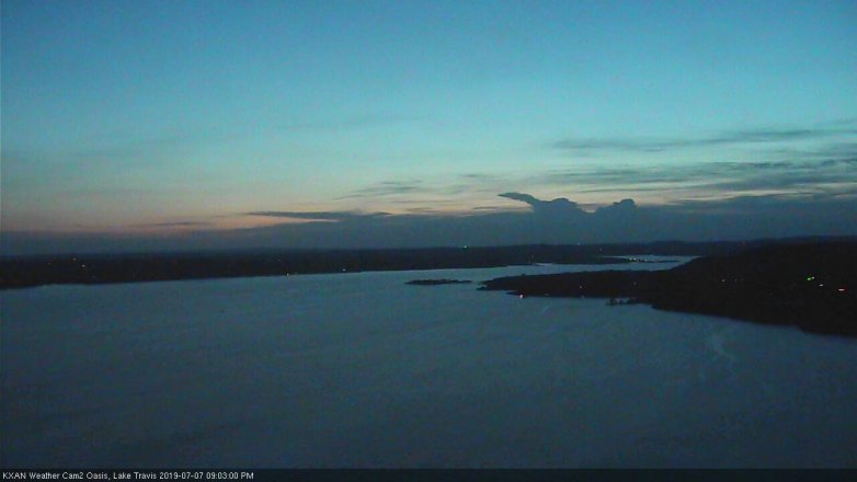 Lake Travis webcam, July 7, 2019 8:05 PM CT