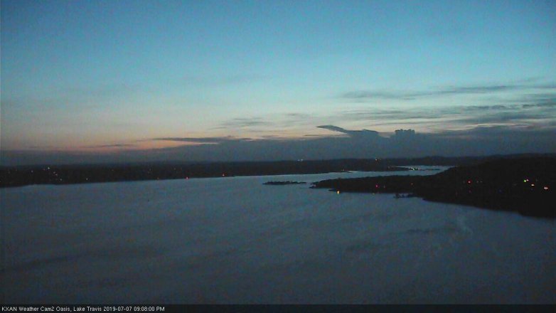 Lake Travis webcam, July 7, 2019 8:10 PM CT