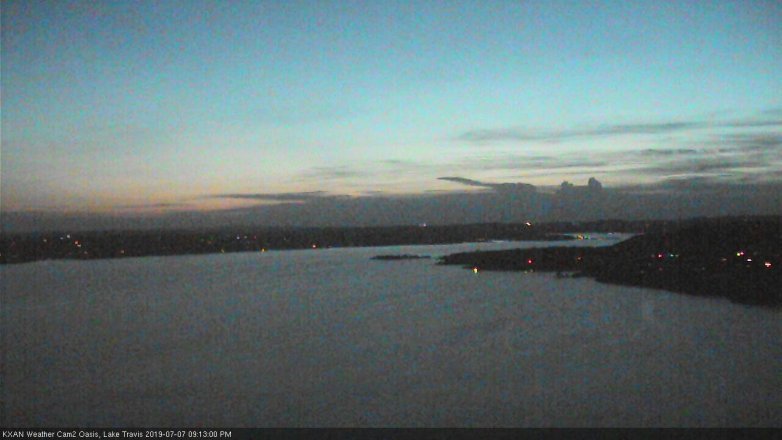 Lake Travis webcam, July 7, 2019 8:15 PM CT