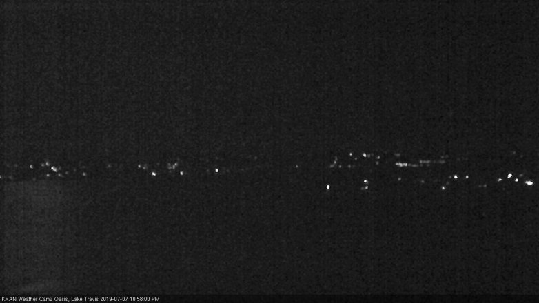 Lake Travis webcam, July 7, 2019 10:00 PM CT