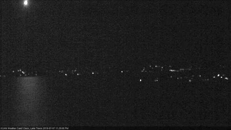 Lake Travis webcam, July 7, 2019 10:30 PM CT