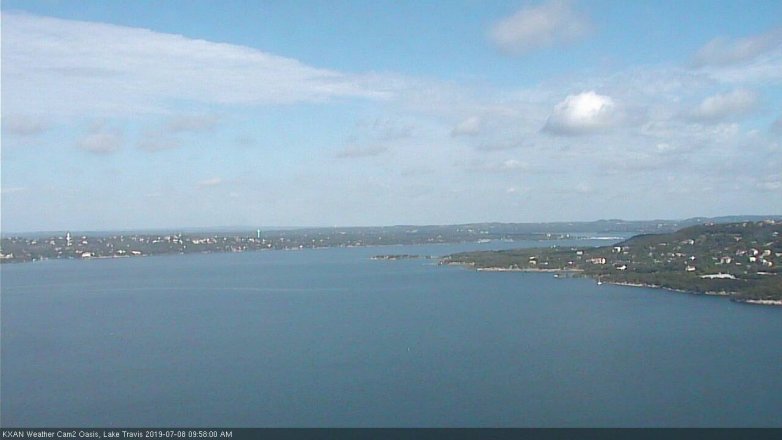 Lake Travis webcam, July 8, 2019 9:00 AM CT