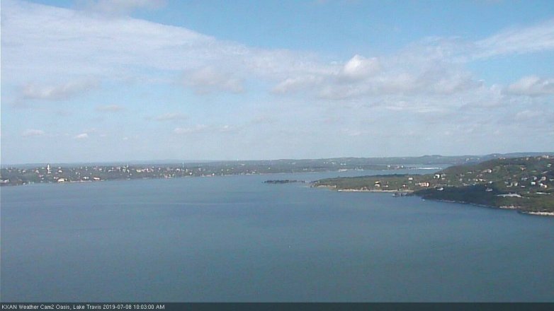 Lake Travis webcam, July 8, 2019 9:05 AM CT