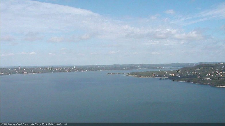 Lake Travis webcam, July 8, 2019 9:10 AM CT