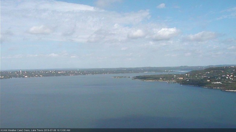 Lake Travis webcam, July 8, 2019 9:15 AM CT