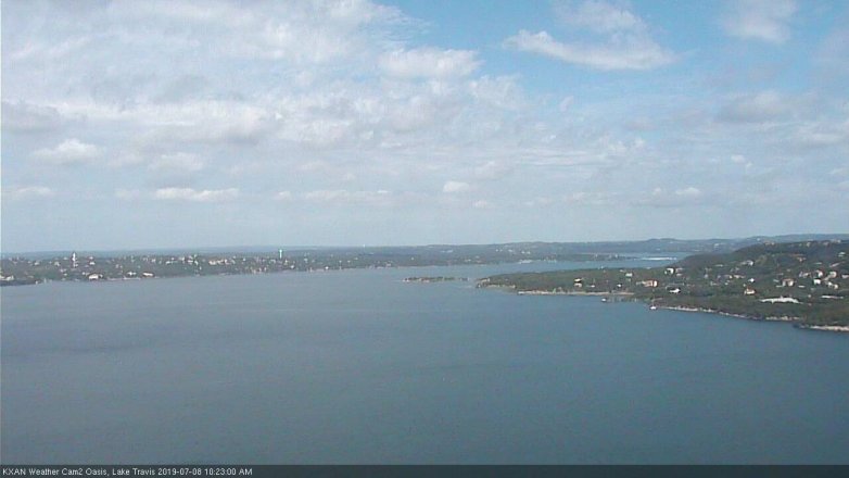 Lake Travis webcam, July 8, 2019 9:25 AM CT