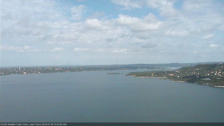 Lake Travis webcam, July 8, 2019 9:35 AM CT