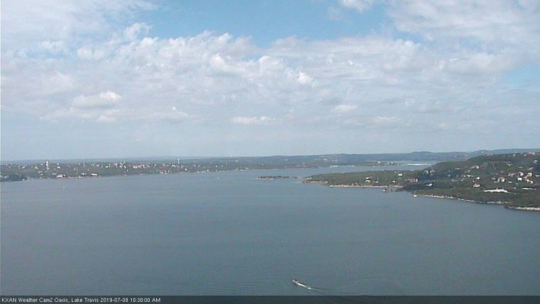 Lake Travis webcam, July 8, 2019 9:40 AM CT