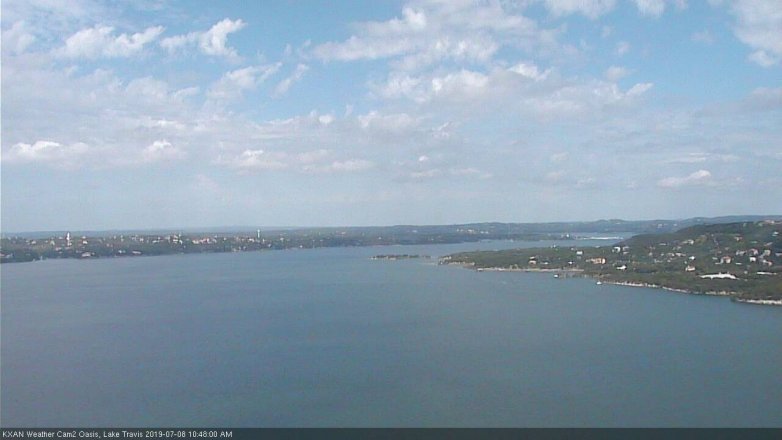 Lake Travis webcam, July 8, 2019 9:50 AM CT
