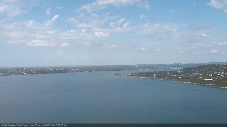 Lake Travis webcam, July 8, 2019 9:55 AM CT