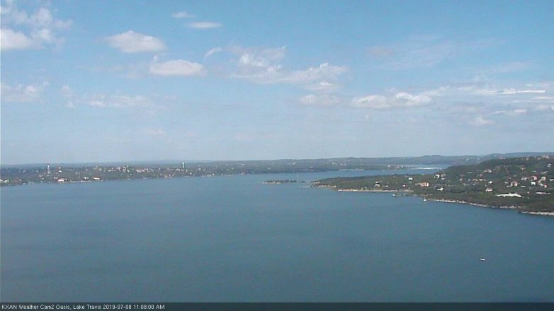 Lake Travis webcam, July 8, 2019 10:10 AM CT