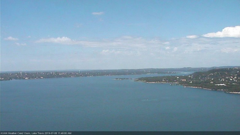 Lake Travis webcam, July 8, 2019 10:50 AM CT