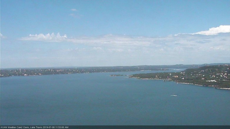 Lake Travis webcam, July 8, 2019 10:55 AM CT