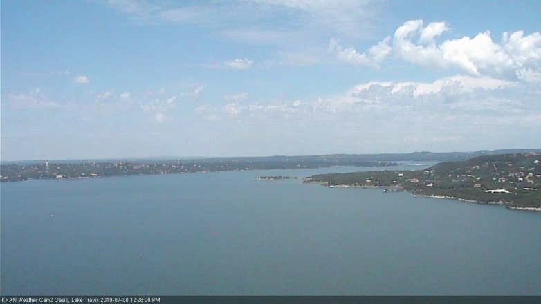 Lake Travis webcam, July 8, 2019 11:30 AM CT