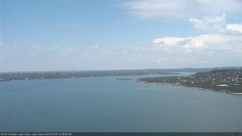 Lake Travis webcam, July 8, 2019 11:40 AM CT