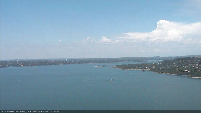 Lake Travis webcam, July 8, 2019 11:55 AM CT