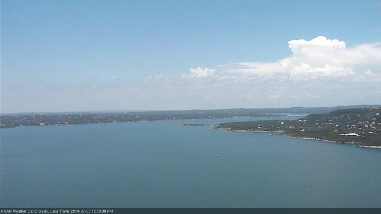 Lake Travis webcam, July 8, 2019 12:00 PM CT