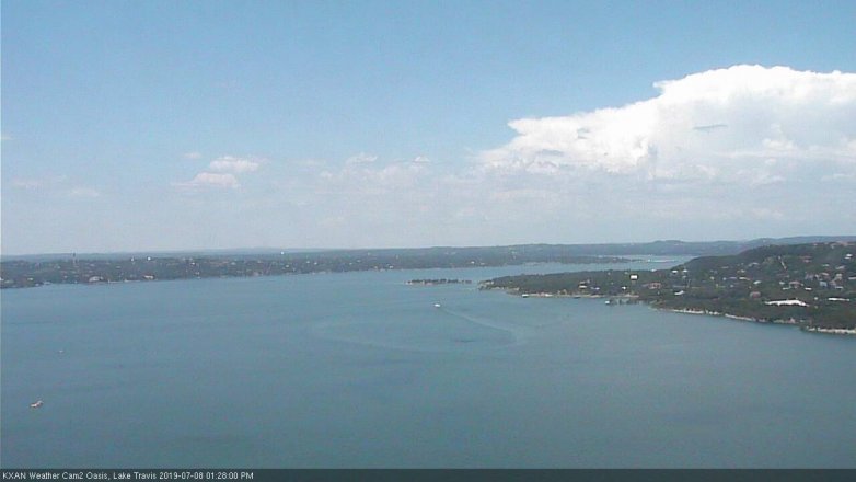 Lake Travis webcam, July 8, 2019 12:30 PM CT