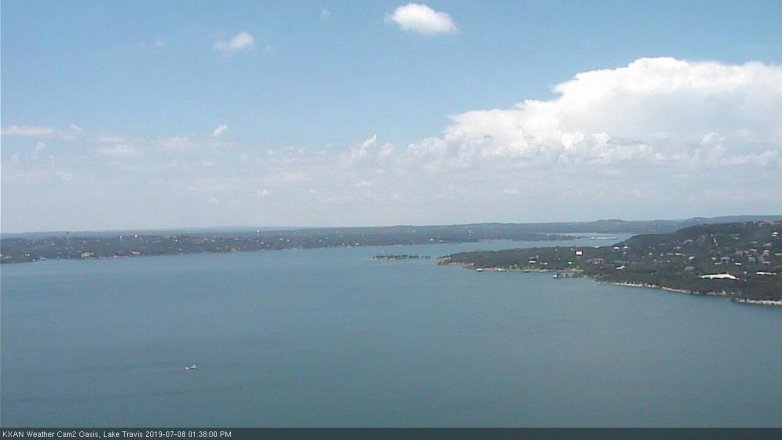 Lake Travis webcam, July 8, 2019 12:40 PM CT