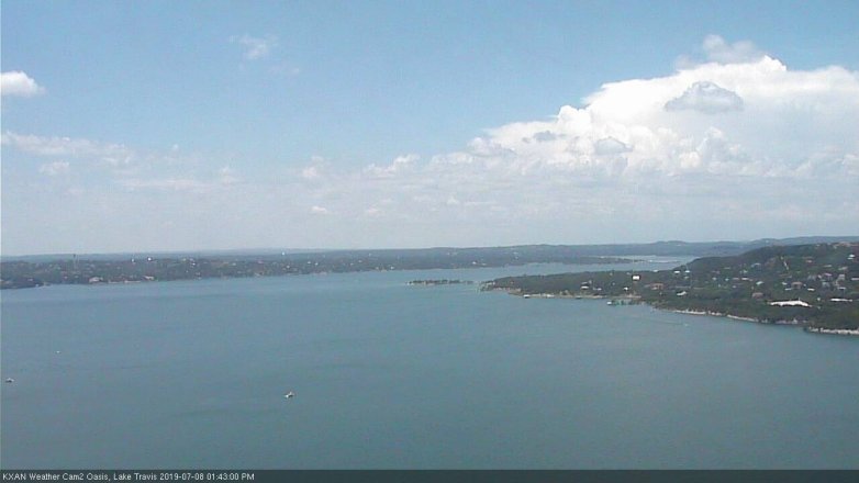 Lake Travis webcam, July 8, 2019 12:45 PM CT