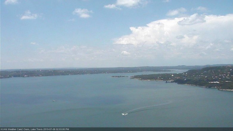 Lake Travis webcam, July 8, 2019 1:05 PM CT
