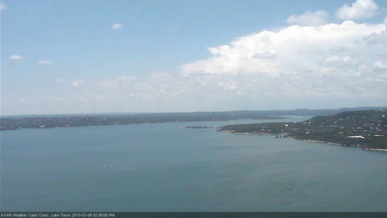 Lake Travis webcam, July 8, 2019 1:10 PM CT