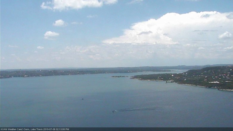 Lake Travis webcam, July 8, 2019 1:15 PM CT