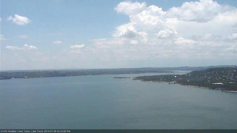Lake Travis webcam, July 8, 2019 1:25 PM CT