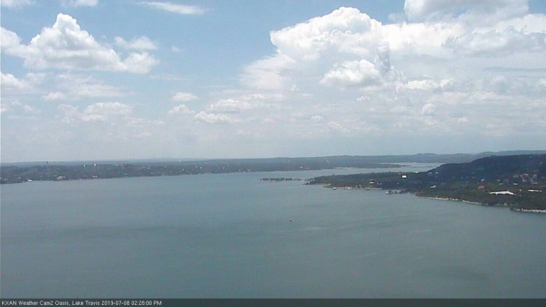 Lake Travis webcam, July 8, 2019 1:30 PM CT