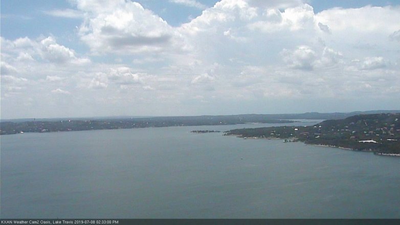 Lake Travis webcam, July 8, 2019 1:35 PM CT