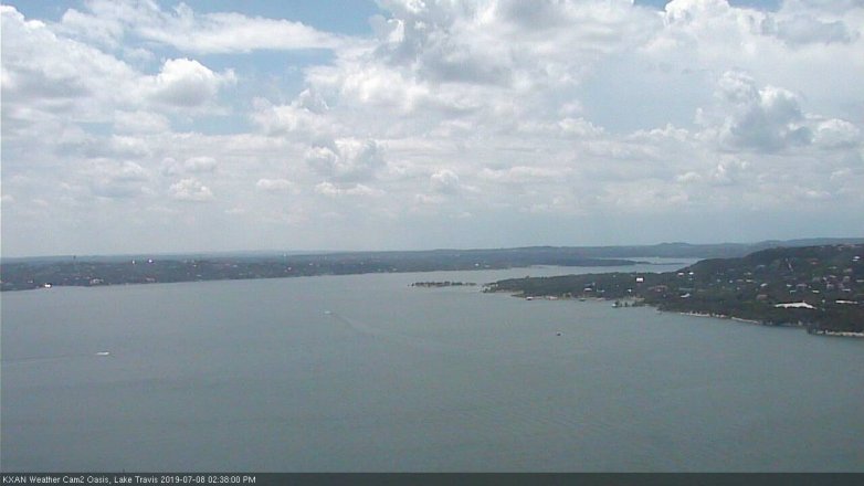 Lake Travis webcam, July 8, 2019 1:40 PM CT