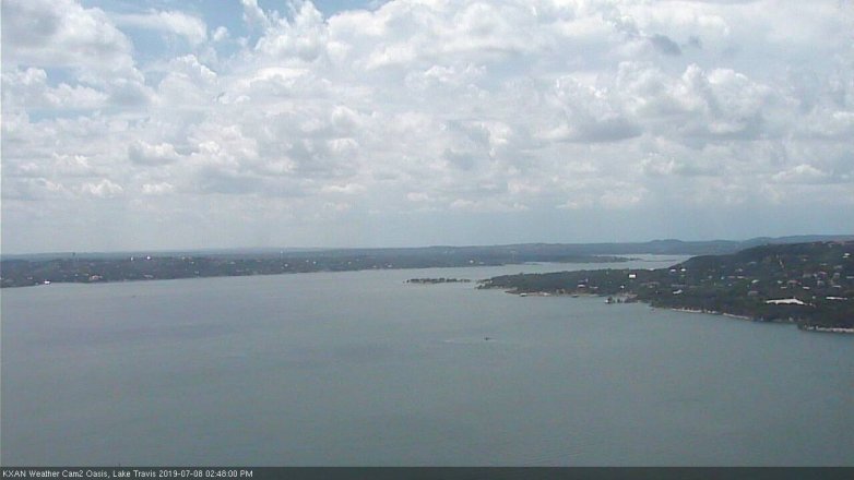 Lake Travis webcam, July 8, 2019 1:50 PM CT