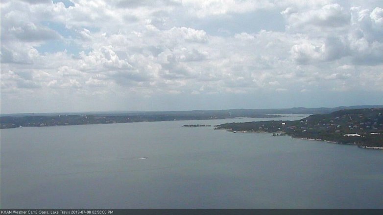 Lake Travis webcam, July 8, 2019 1:55 PM CT