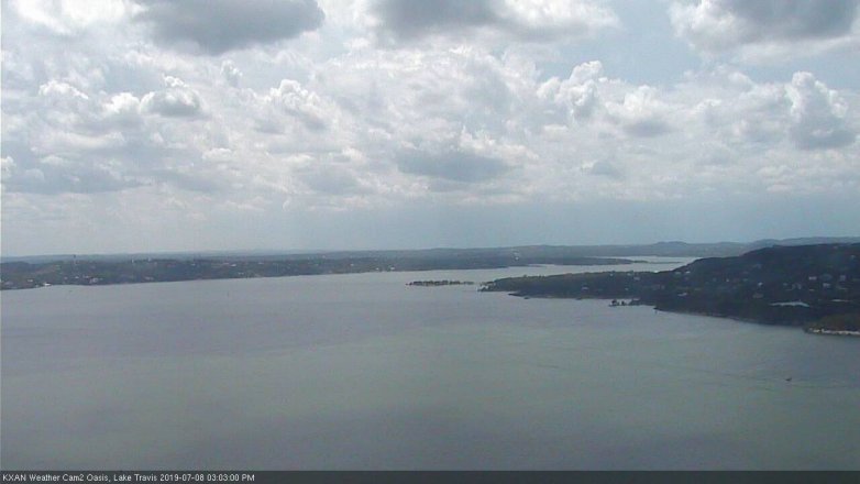 Lake Travis webcam, July 8, 2019 2:05 PM CT
