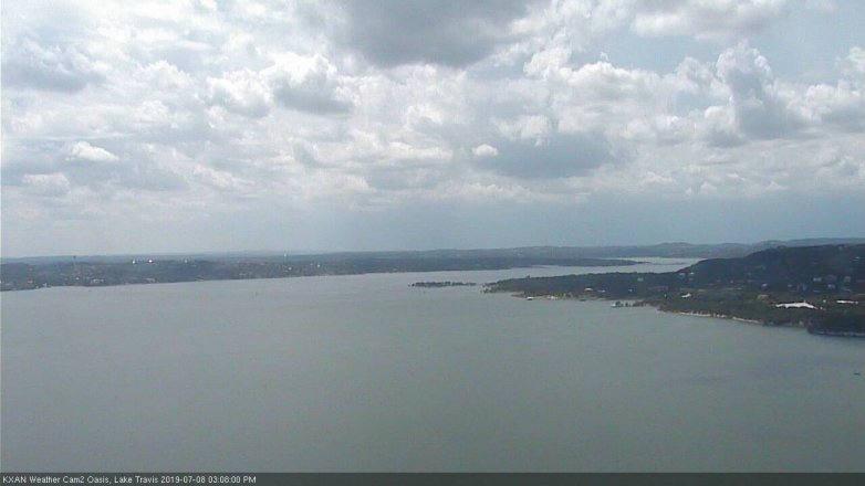 Lake Travis webcam, July 8, 2019 2:10 PM CT