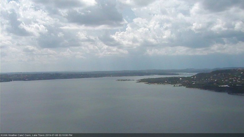 Lake Travis webcam, July 8, 2019 2:20 PM CT