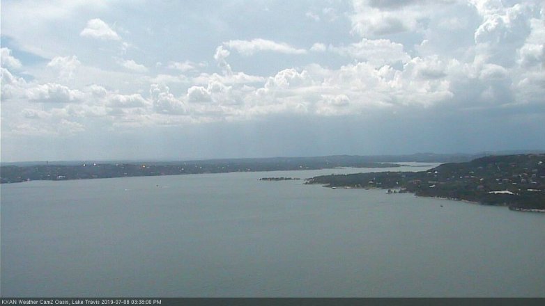 Lake Travis webcam, July 8, 2019 2:40 PM CT