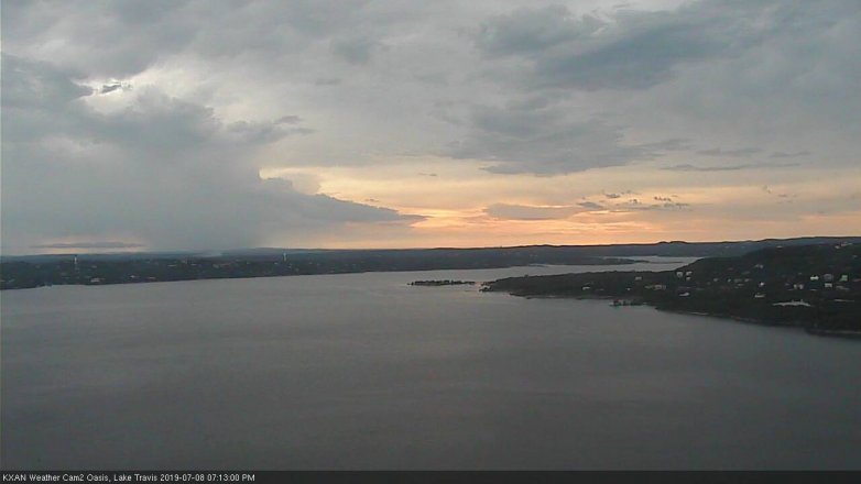 Lake Travis webcam, July 8, 2019 6:15 PM CT