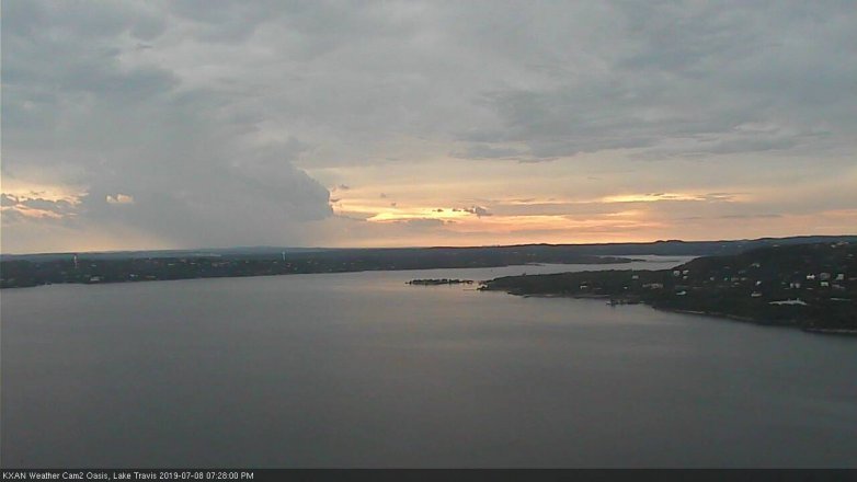 Lake Travis webcam, July 8, 2019 6:30 PM CT