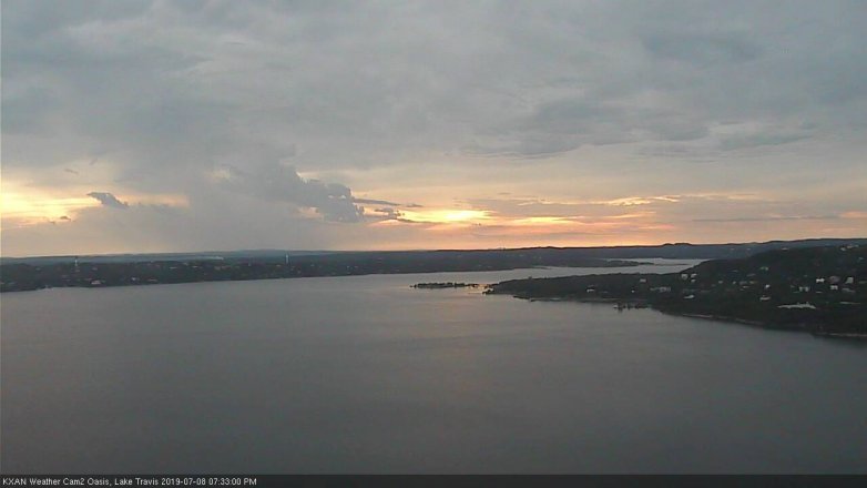 Lake Travis webcam, July 8, 2019 6:35 PM CT