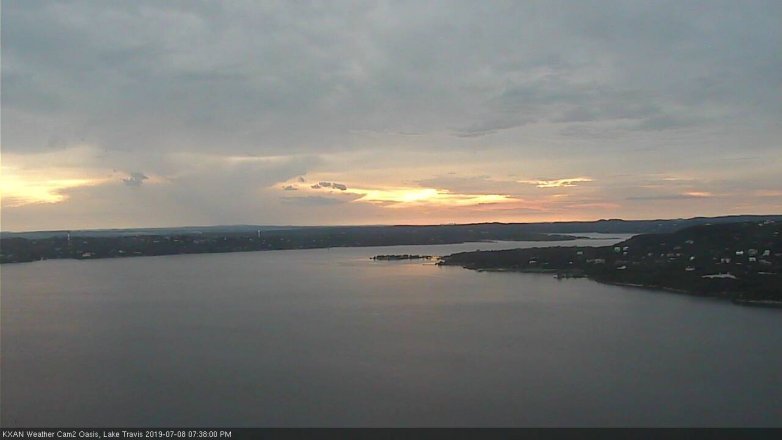 Lake Travis webcam, July 8, 2019 6:40 PM CT