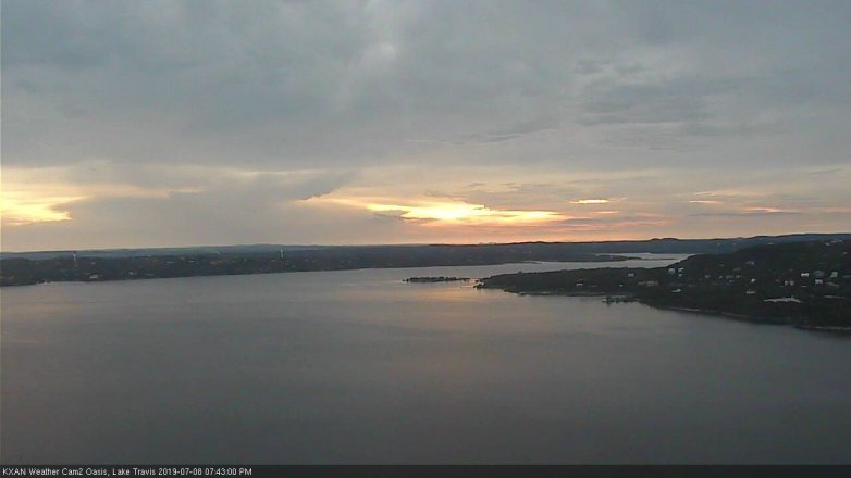 Lake Travis webcam, July 8, 2019 6:45 PM CT