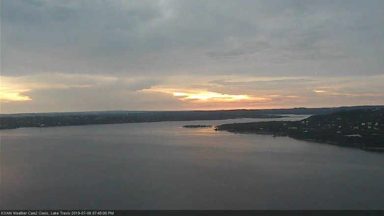 Lake Travis webcam, July 8, 2019 6:50 PM CT