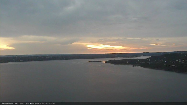 Lake Travis webcam, July 8, 2019 6:55 PM CT