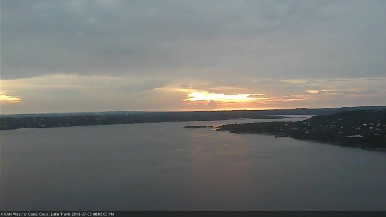 Lake Travis webcam, July 8, 2019 7:05 PM CT