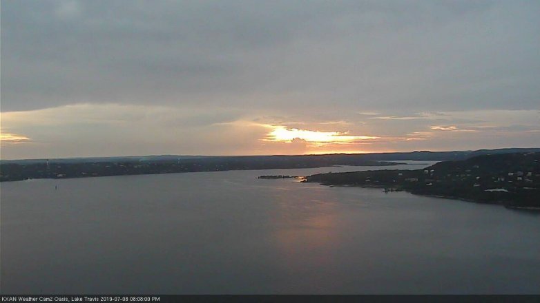 Lake Travis webcam, July 8, 2019 7:10 PM CT