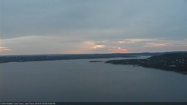 Lake Travis webcam, July 8, 2019 7:20 PM CT