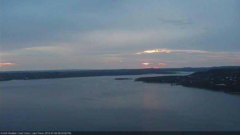 Lake Travis webcam, July 8, 2019 7:30 PM CT
