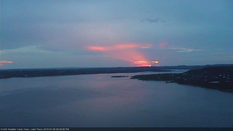 Lake Travis webcam, July 8, 2019 7:40 PM CT